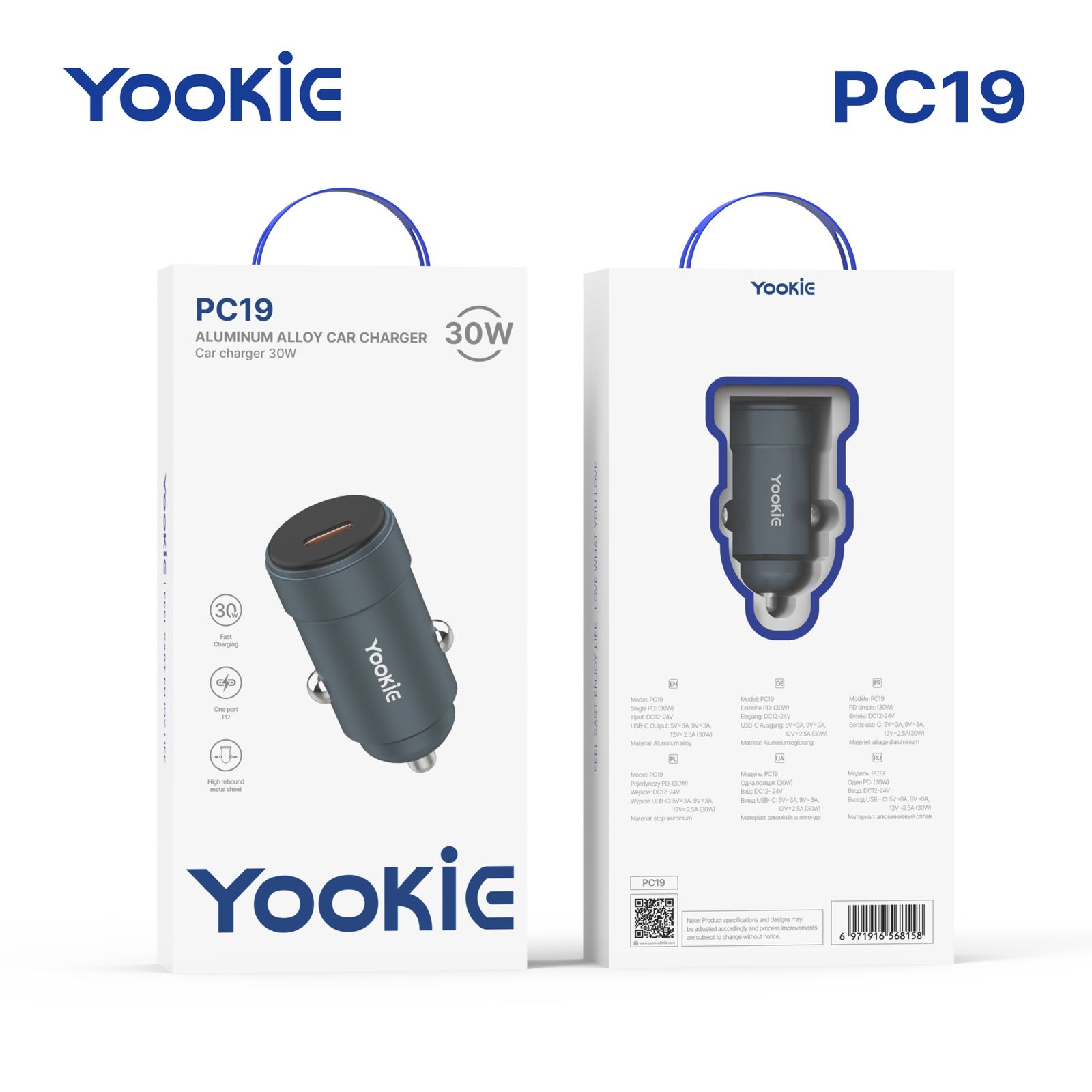 CARGADOR PRO ULTRA RAPIDO CARRO PC19 ORIGINAL