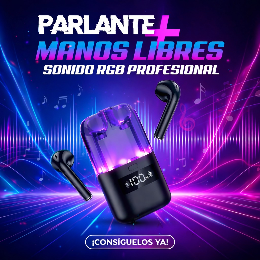 PARLANTE + AIRPODS RGB PROFESIONAL