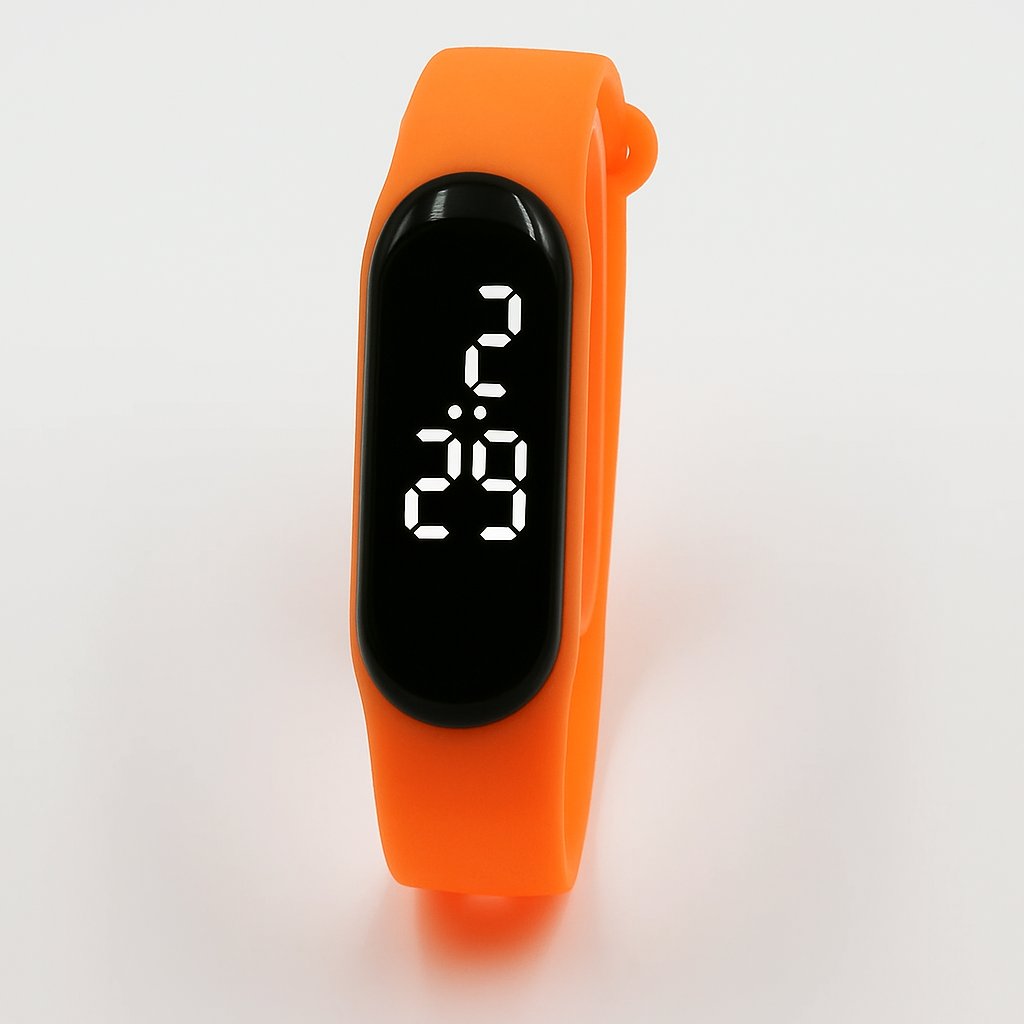RELOJ DIGITAL ECONOMICO NARANJA