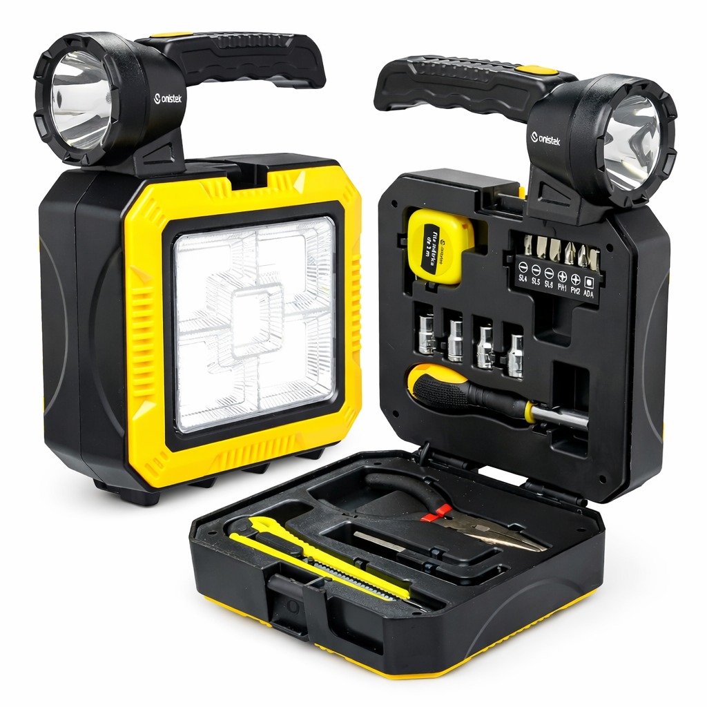 LINTERNA SOLAR RECARGABLE CON KIT DE HERRAMIENTAS