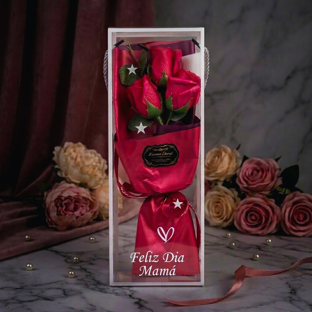 RAMO FLORES ARTIFICIALES ESTUCHE ROJO