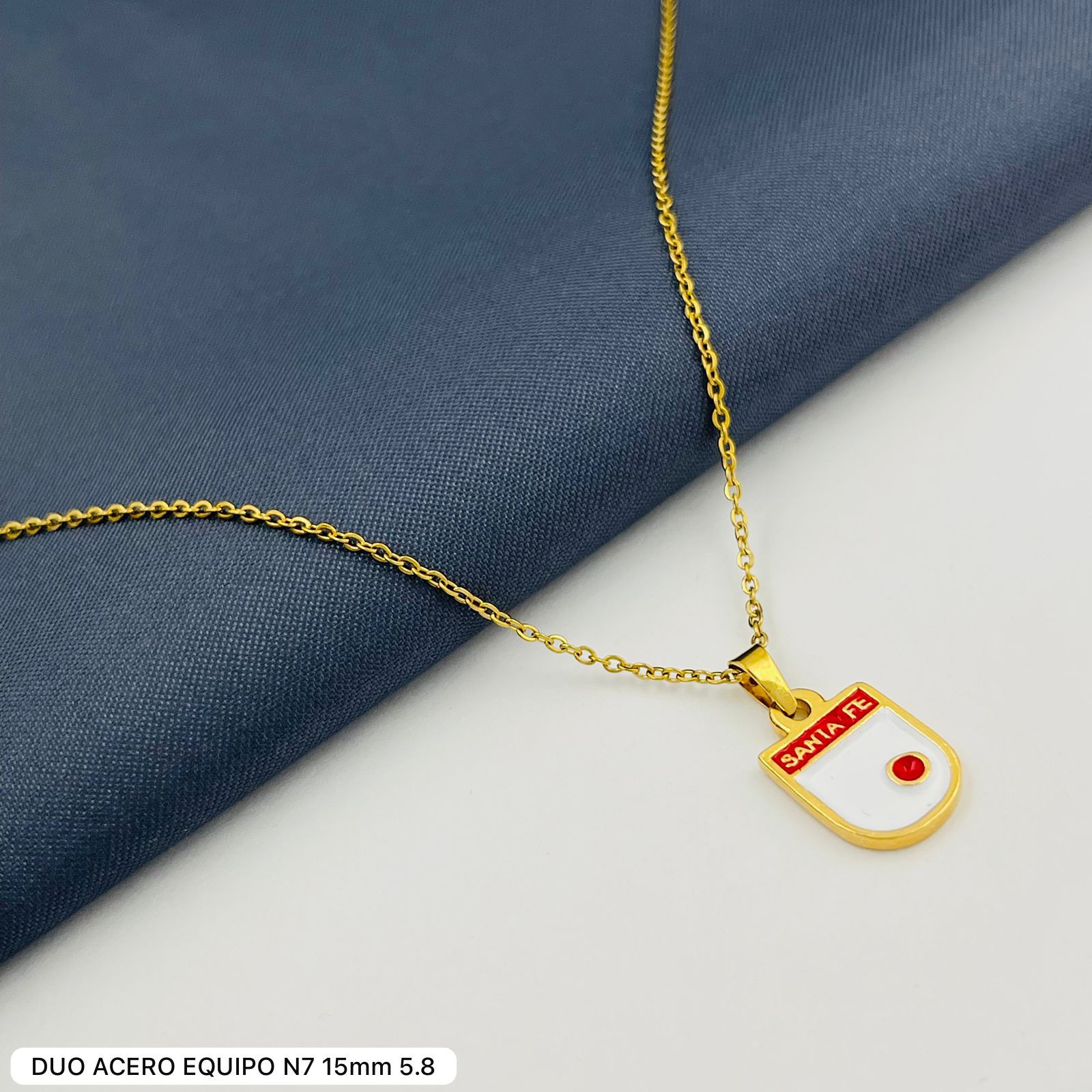 CADENA  Y DIJE FUTBOL COLOMBIANO CLUB INDEPENDIENTE SANTA FE 