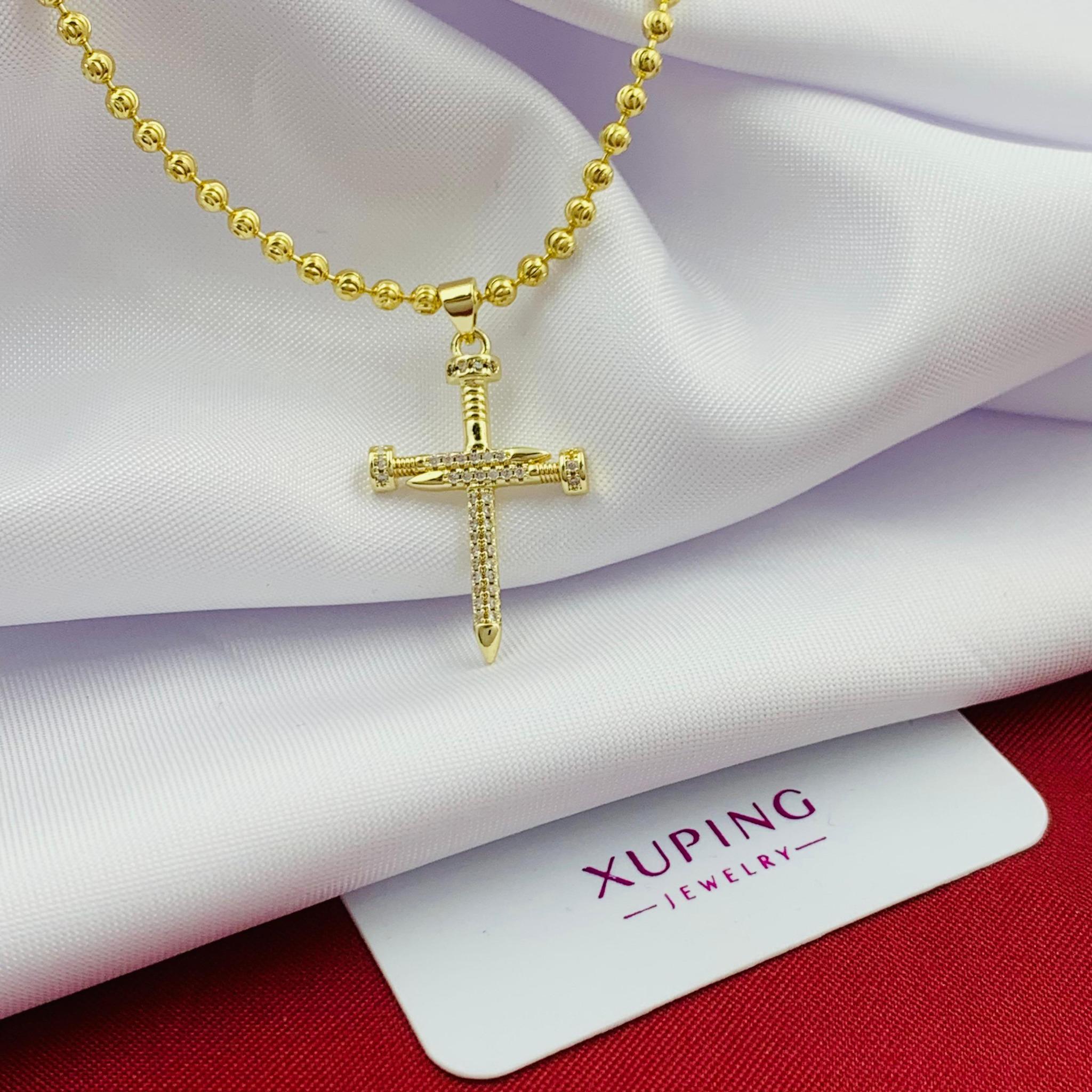 CADENA Y DIJE CRUZ EN RODIO BRILLANTE