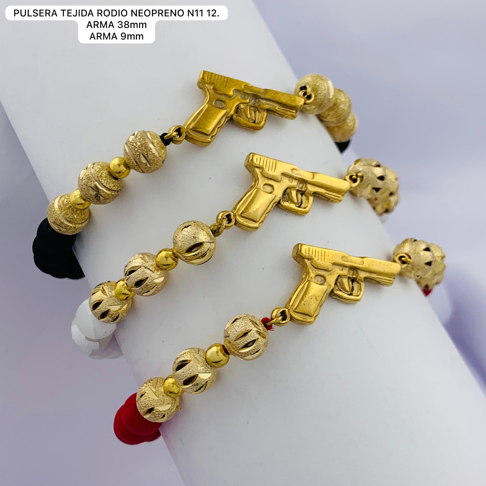 PULSERA TEJIDA EN RODIO NEOPRENO