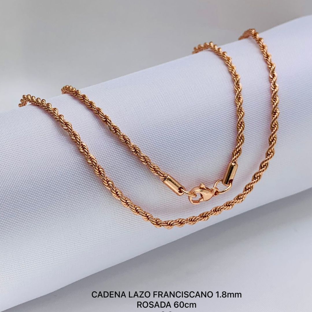 CADENA LAZO ORO ROSA