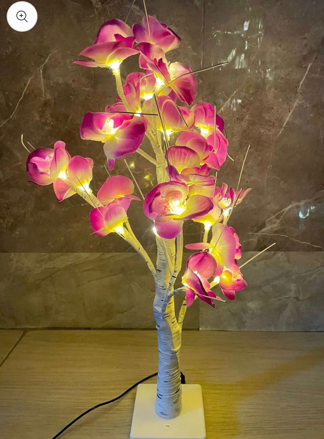 ARBOL LUZ CON FLORES 50CM