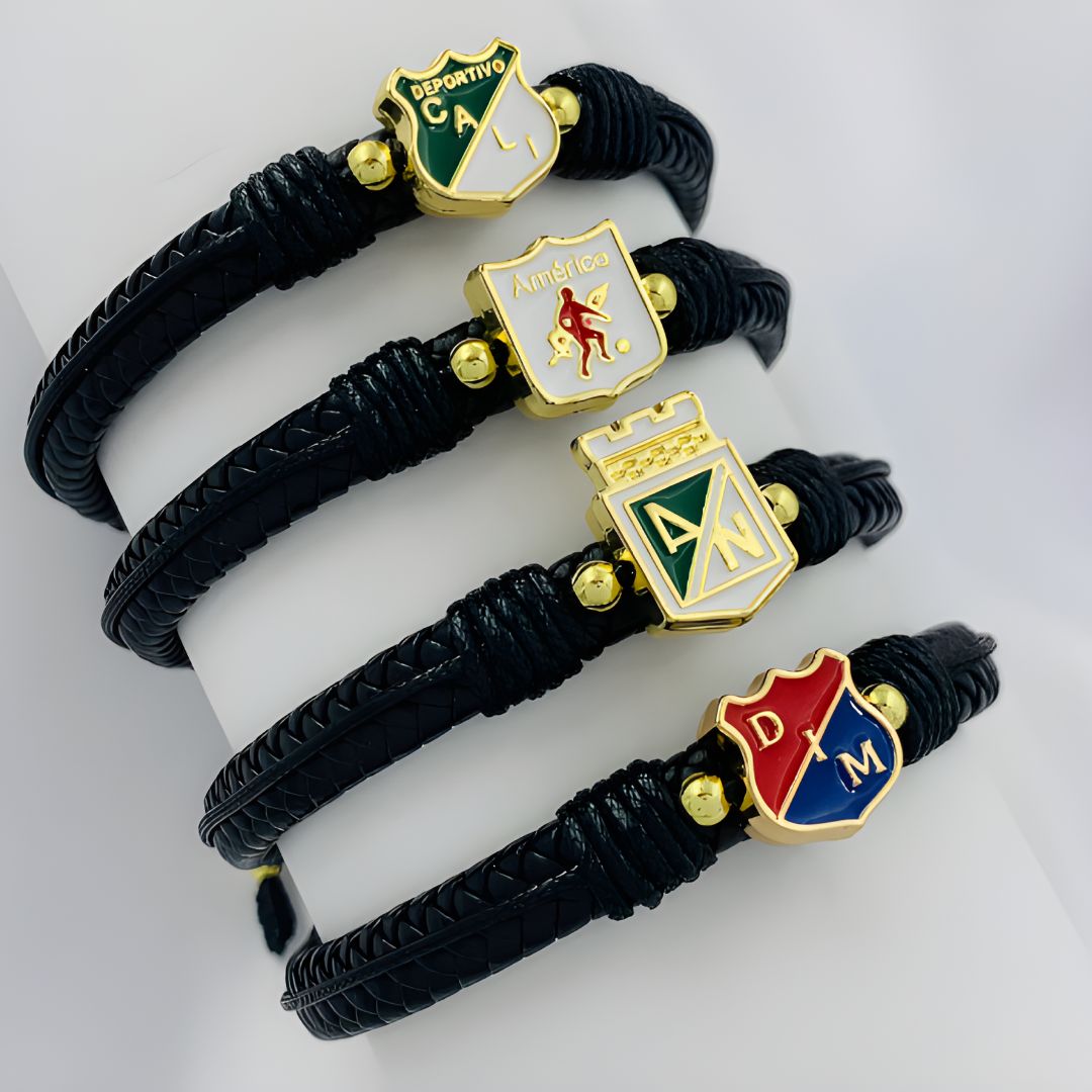 PULSERA EN CUERO FUTBOL COLOMBIANO