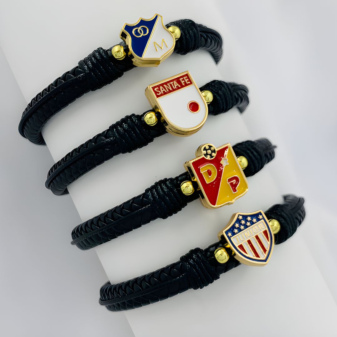 PULSERA EN CUERO FUTBOL COLOMBIANO