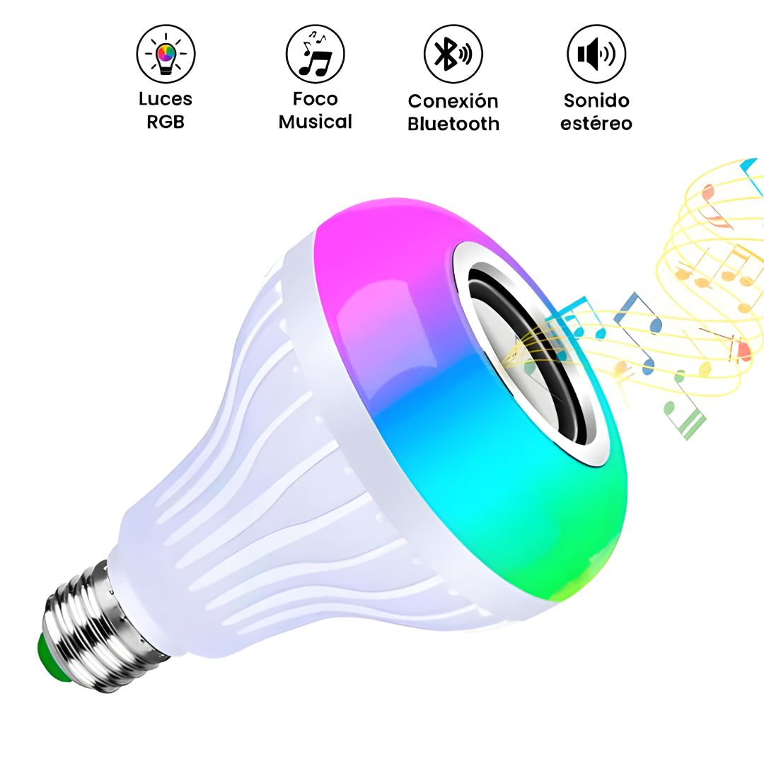 BOMBILLO PARLANTE LED RGB