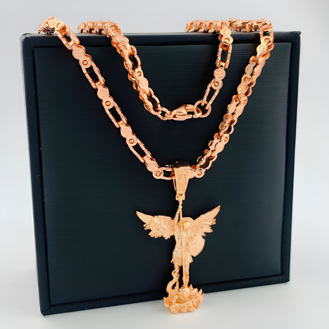 CADENA Y DIJE CH77 ORO ROSA