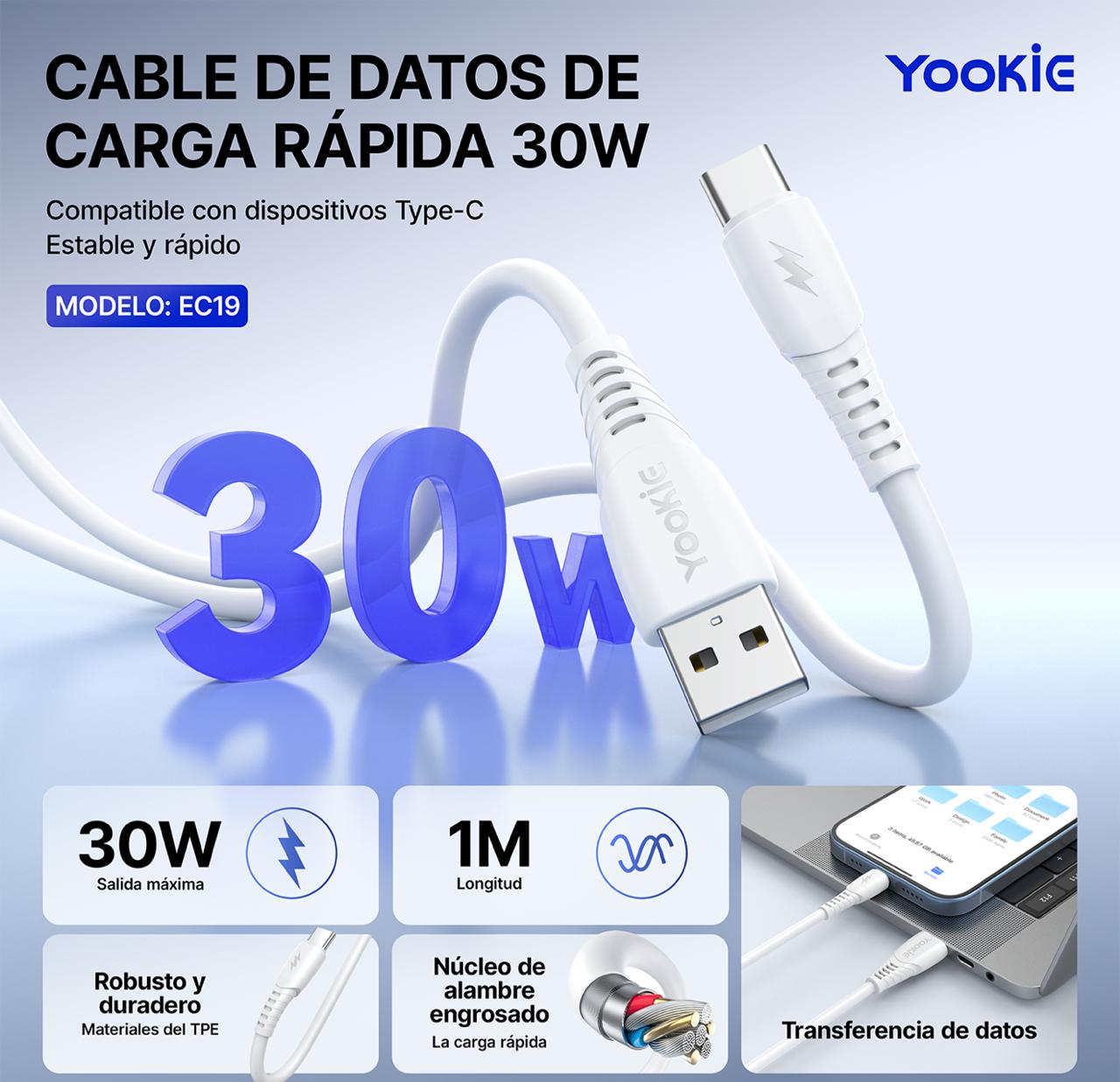 ORIGINAL CABLE USB A TIPO C /  30W