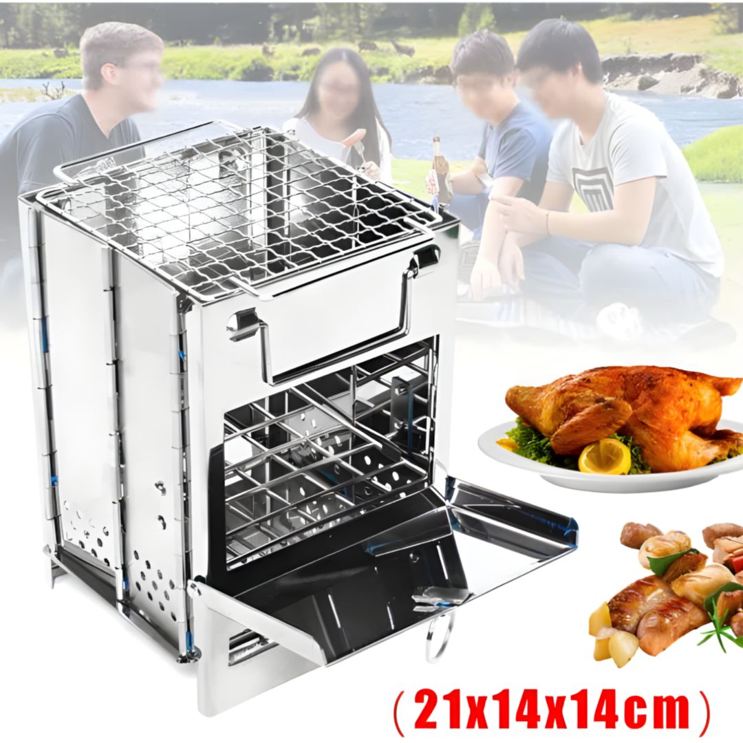 ESTUFA DE LEÑA PLEGABLE PORTATIL