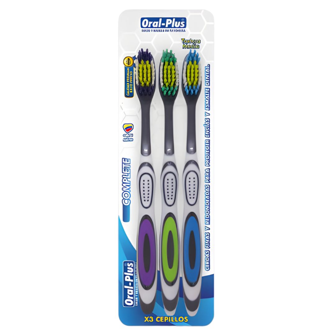 ORAL PLUS CEPILLO COMPLETE X3 UNIDADES
