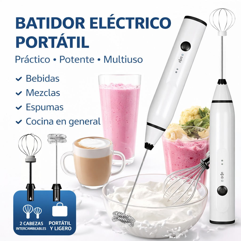 MINI BATIDOR RECARGABLE 2 EN 1